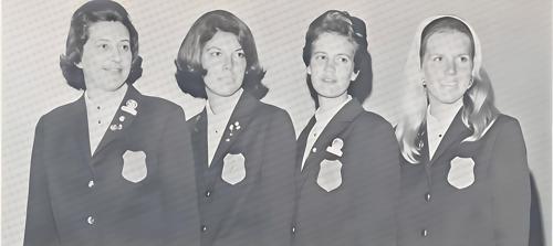 Mrs. Dody Swane, Miss Joyce de Witt Puyt, Miss Alice Janmatt, Miss Priscilla Sauter